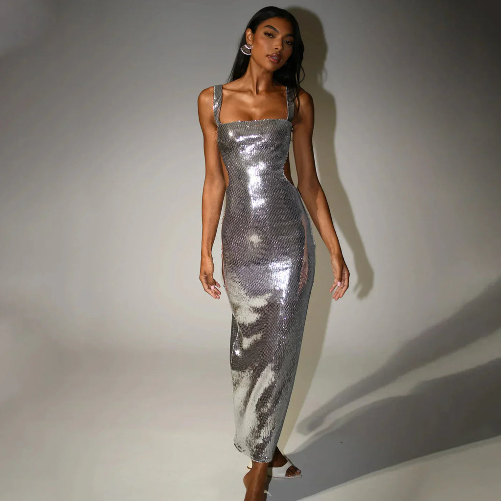 VIP Placeholder Item IRIS MAXI DRESS - SILVER