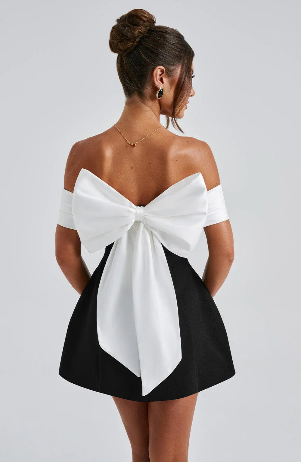VIP Placeholder Item Noir Bloom Mini Dress - Black/White