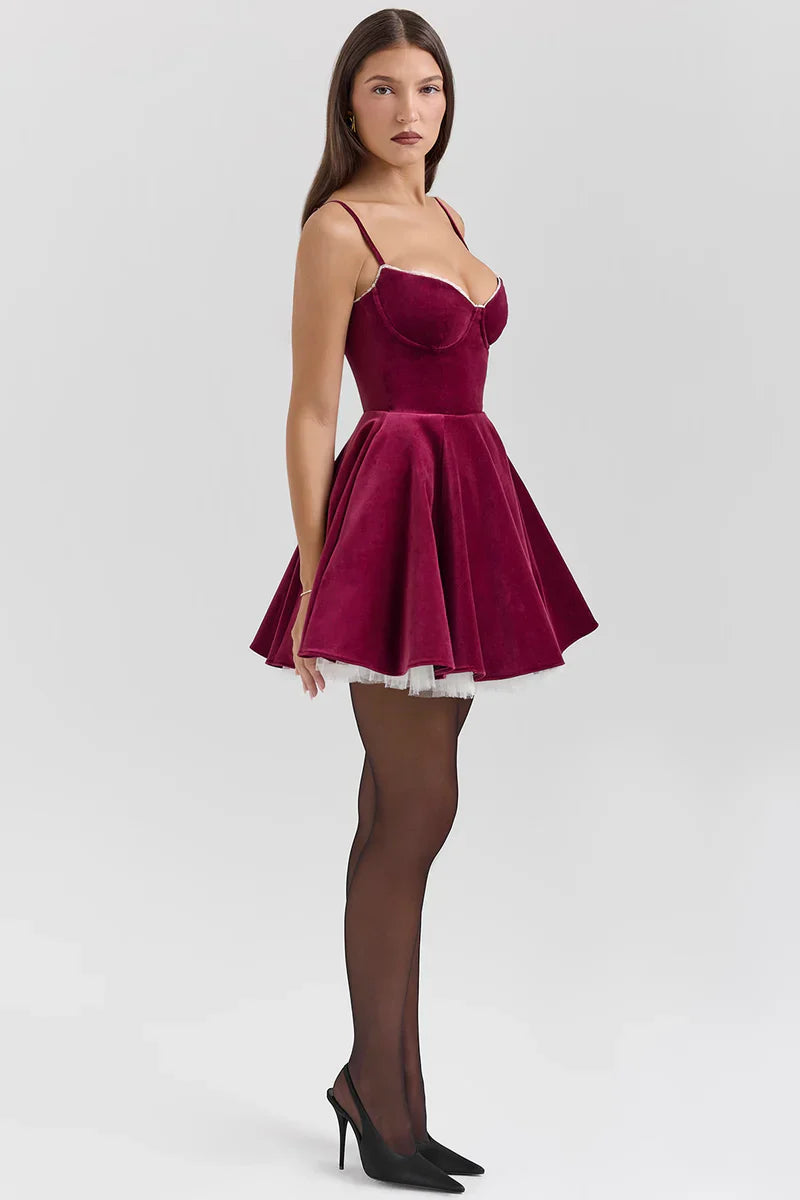 VIP Placeholder Item SELENA MINI DRESS - BURGUNDY
