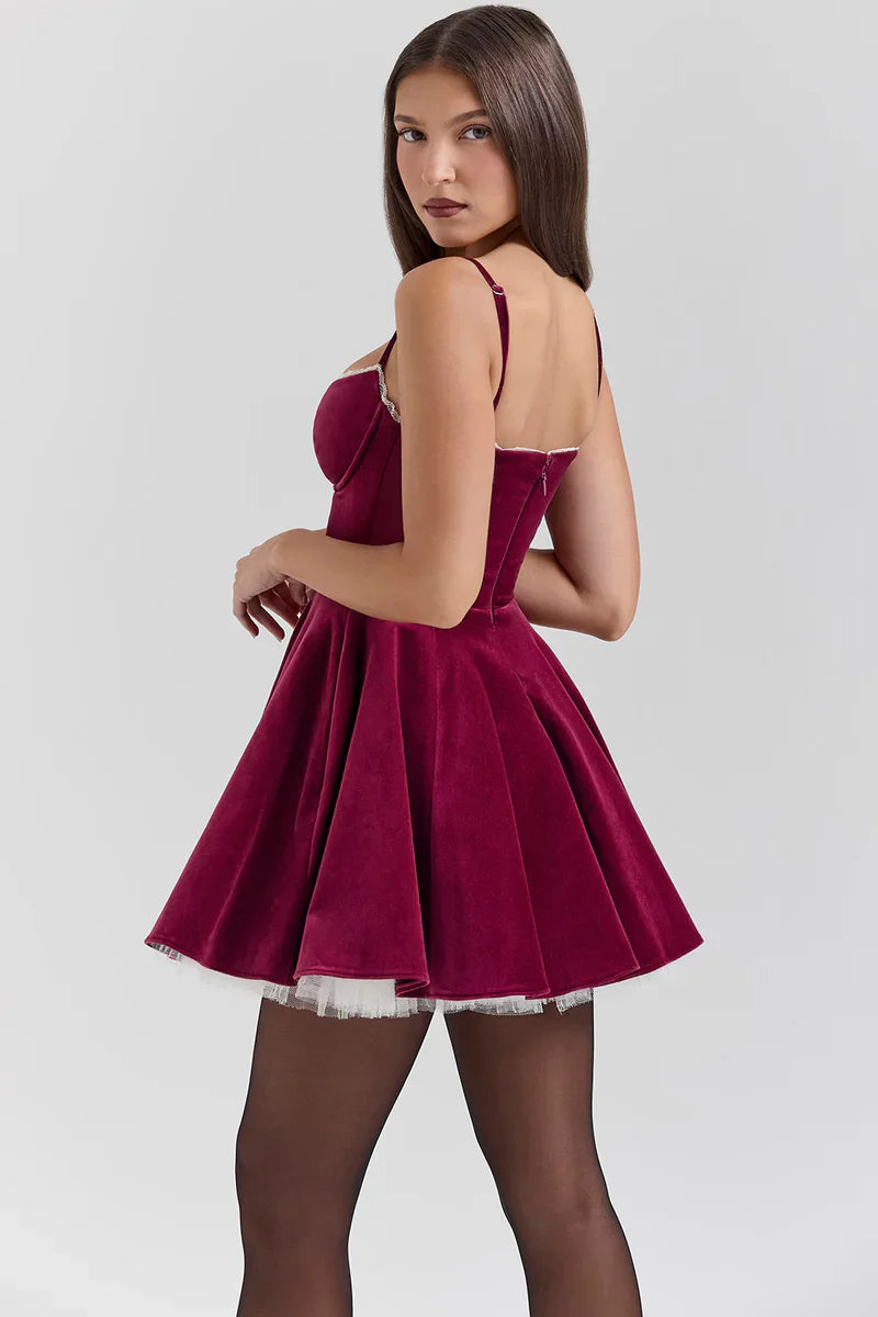 VIP Placeholder Item SELENA MINI DRESS - BURGUNDY