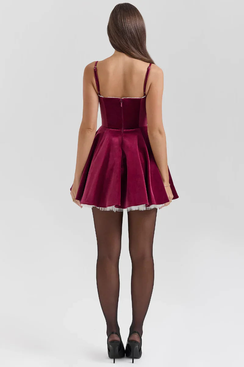 VIP Placeholder Item SELENA MINI DRESS - BURGUNDY