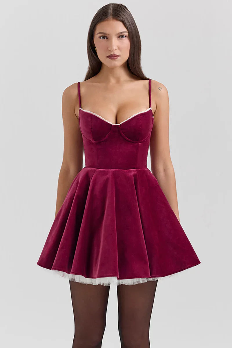 VIP Placeholder Item SELENA MINI DRESS - BURGUNDY